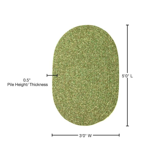 Rhody Rug Newberry Bay Leaf Tweed 3 ft. x 5 ft. Oval Indoor/Outdoor Braided  Area Rug NE68R036X060 - The Home Depot