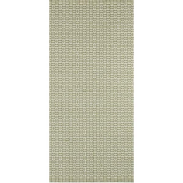3 ft. x 8 ft. Olive Miss Muffet Handwoven Cotton Indoor Runner Rug