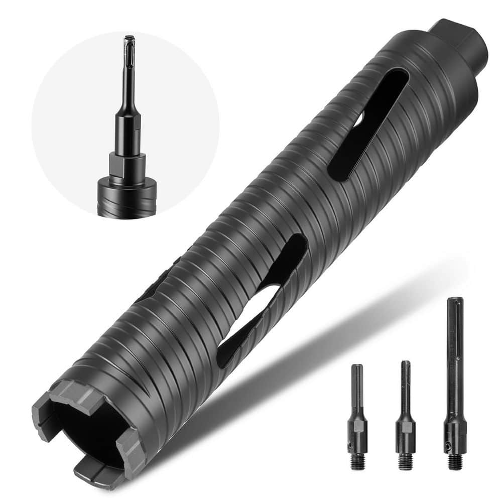 Core Drill Bit, 5/8-11 Thread, 9-1/2 in. Depth, 2 in. Diamond Bit with 3 Adapters, Pilot Drill & Hex Wrench, 2025 update price history on PriceWatchPro