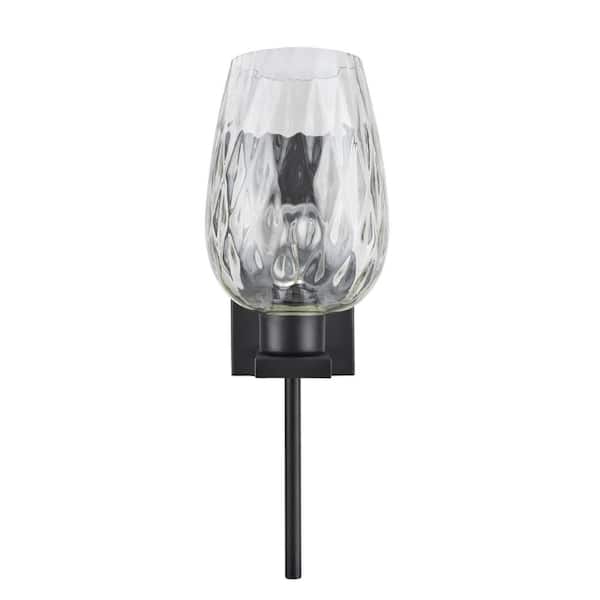 Aspen Creative Corporation 1-Light Oil Rubbed Bronze Vanity Light with Clear Hammer Glass Shade