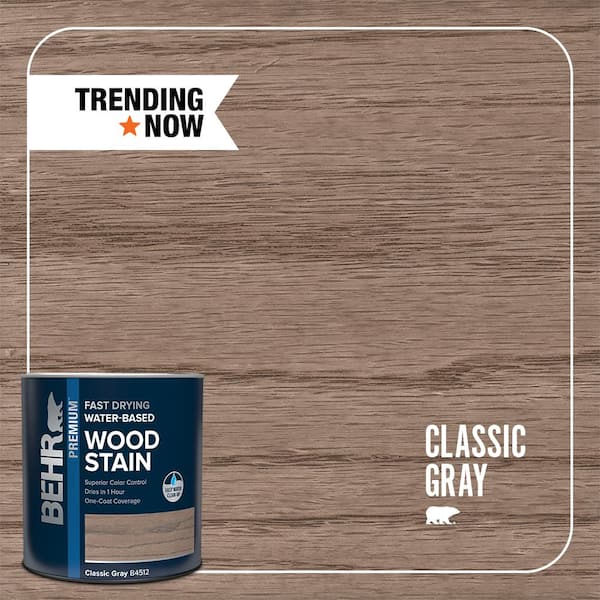 BEHR PREMIUM 1 qt. #TIS-512 Classic Gray Transparent Fast Drying Water-Based Interior Wood Stain