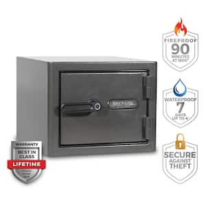 Diamond 0.79 cu. ft. Fireproof/Waterproof Home & Office Safe with Biometric Lock, Dark Gray Hammertone Finish