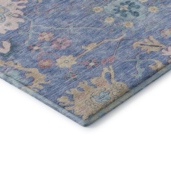 Mayfield Premium Machine Washable Abstract AMF1154 Blue 3 ft. x 4 ft. Area Rug