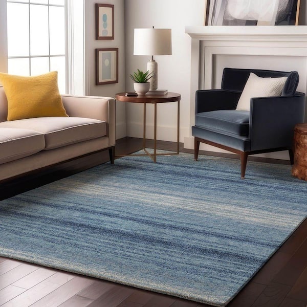 Mayfield Premium Machine Washable Abstract AMF1033 Blue 8 ft. x 10 ft. Area Rug