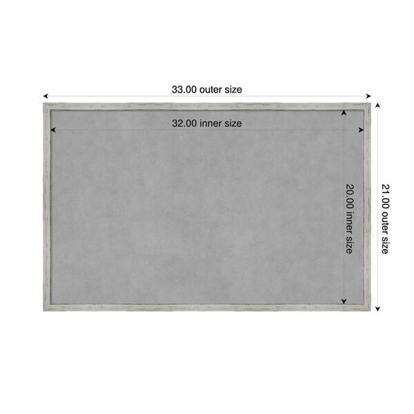 Amanti Art Shiplap White Narrow 33 in. x 21 in Framed Magnetic
