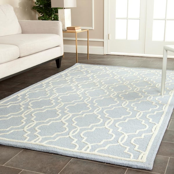 Cambridge Light Blue/Ivory 8 ft. x 10 ft. Geometric Interlace Area Rug