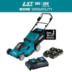 Makita 18V X2 (36V) LXT Lithium-Ion Cordless 21 in. Walk Behind Lawn Mower Kit w/4 batteries (4.0Ah)