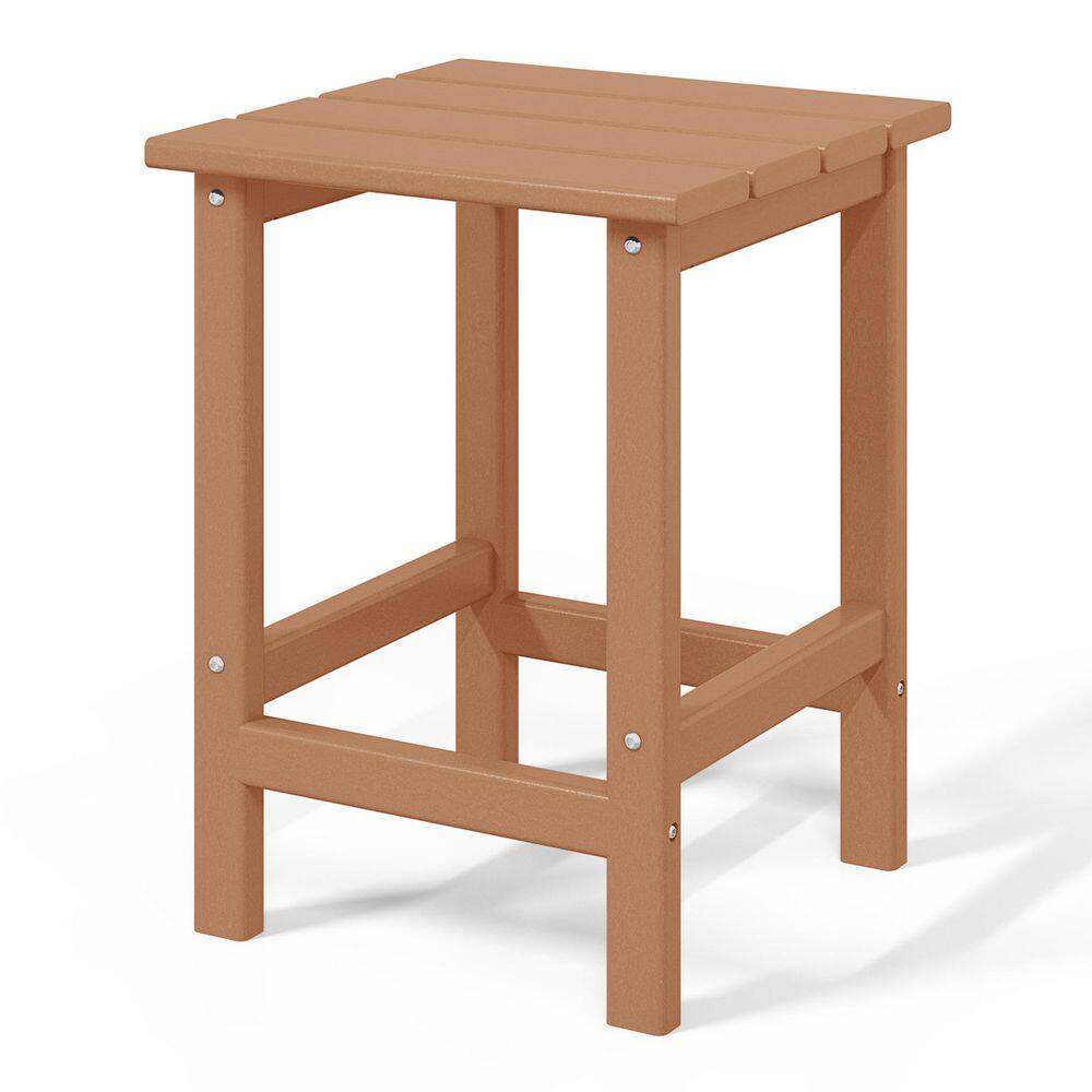 Laguna Square Teak Outdoor Side Table - All-Weather HDPE