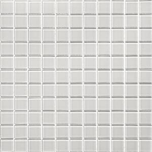 Light Gray 11.8 in. x 11.8 in. 1 in. x 1 in. Polished Glass Mosaic Tile (9.67 sq. ft./Case)