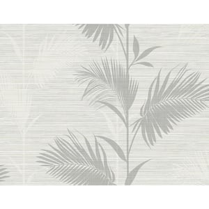Away On Holiday Grey Palm Paper Strippable Roll Wallpaper (Covers 60.8 sq. ft.)