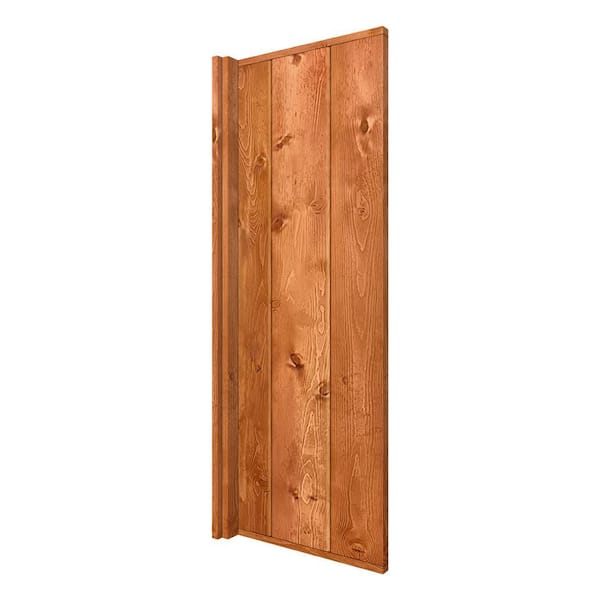 24 in. x 58 in. Red Walnut Solid Pine Wood Bathroom Urinal Partition Door Slab