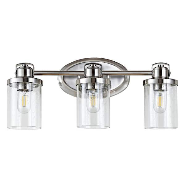 Maci 3-Light Nickel/Clear Indoor Sconce