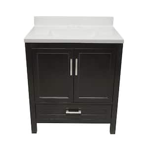 Nevado 31 in. W x 22 in. D x 36 in. H Bath Vanity in Espresso with Cultured Marble White Top