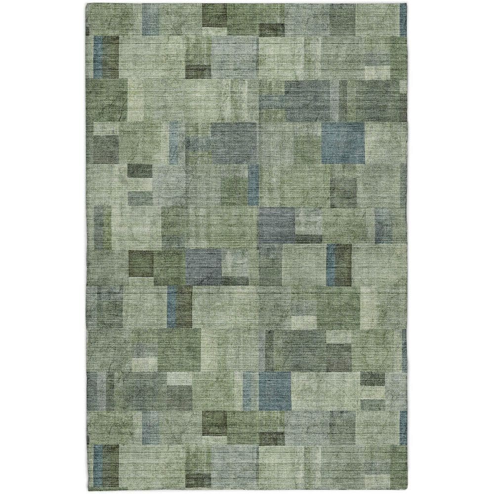 Dream Shag Premium Machine Washable Abstract ADS639 Green 8 ft. x 10 ft. Area Rug price history on PriceWatchPro