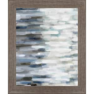 "Silver Rain" By Karen Lorena Parker Framed Print Abstract Wall Art 28 in. x 34 in.