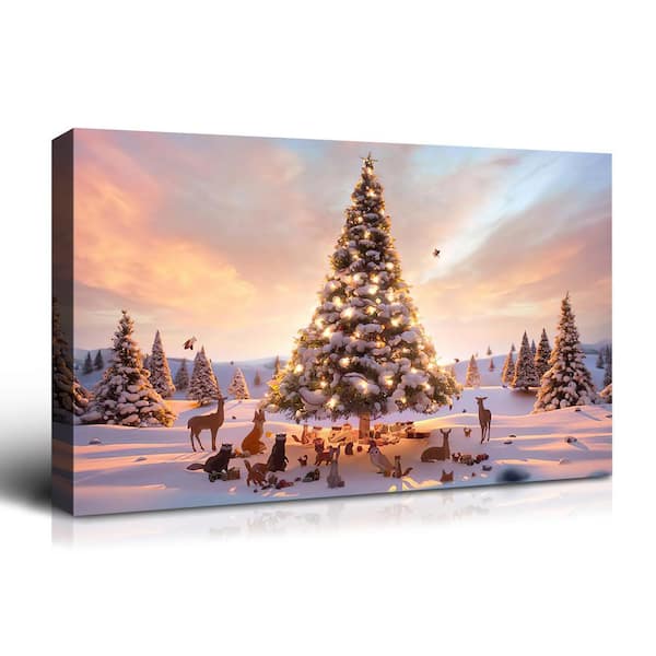 Tatahance 36 in. x 24 in. Multi-Colored Framed Canvas Wall Art Decor Painting