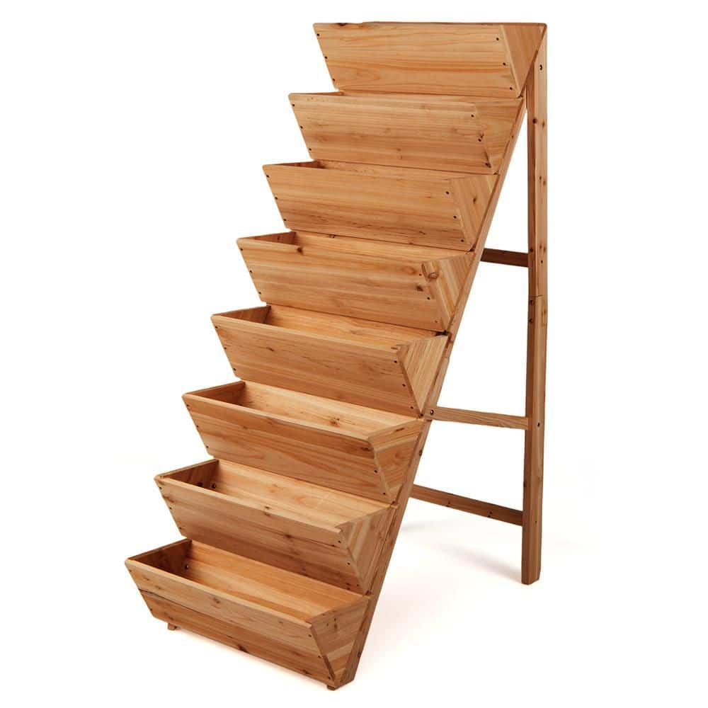 HONEY JOY 8-Tier 40 in. x 24 in. Wooden Vertical Raised Garden Bed