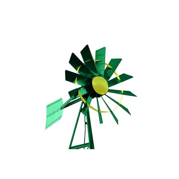 Outdoor Water Solutions 20 ft. Green and Yellow Powder Coated Windmill Aeration System