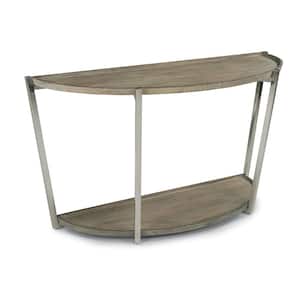Rae 54 in. Weathered Gray Half Oval Wood Top Console Table