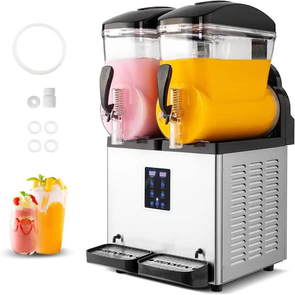 1024 oz. 110V 1000W Stainless Steel Snow Cone Machine Slushie Machine with Stand in Black