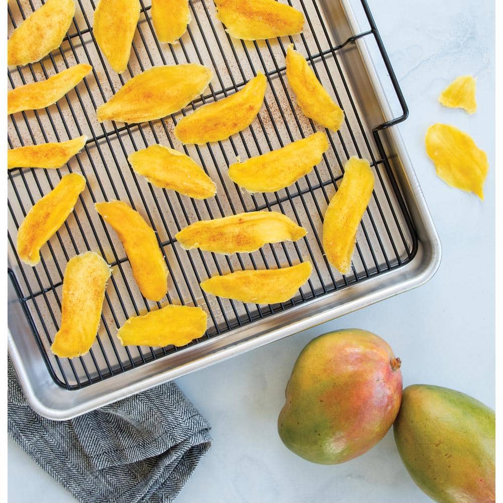 Extra Large Silver Aluminum Non-stick Cookie Sheet with Rack