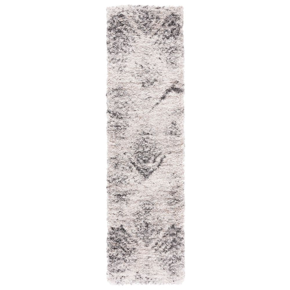 Iceland Shag 2 ft. x 8 ft. Cream/Gray Distressed Chevron Runner Rug price history on PriceWatchPro