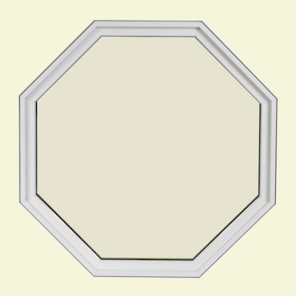 36 in. x 36 in. Octagon White 4-9/16 in. Jamb Geometric Aluminum Clad Wood Window