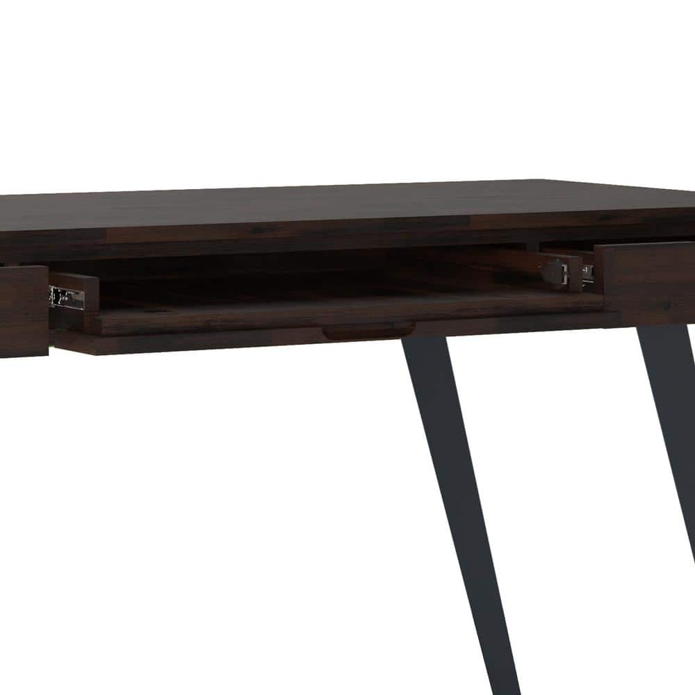 Lowry Industrial Urban Desk in Distressed Hickory Brown with Keyboard Tray