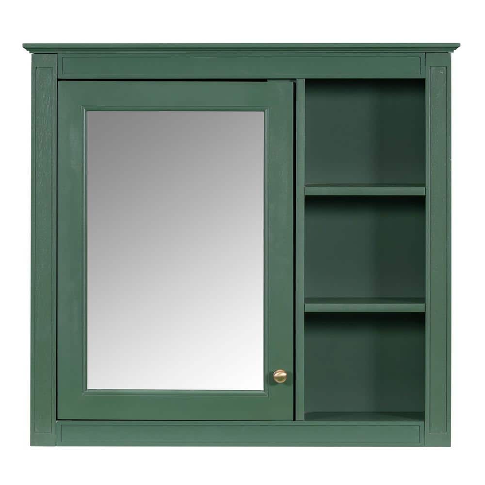 30 in. W x 28 in. H Wall Mounted Rectangular Medicine Cabinet with Mirror, 