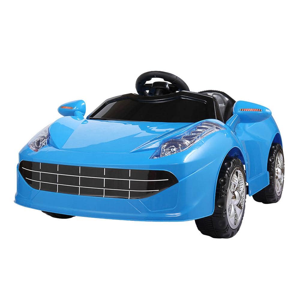 TOBBI 6-Volt Electric 4-Wheel Kids Ride on Sports Car in Blue TH17N0436