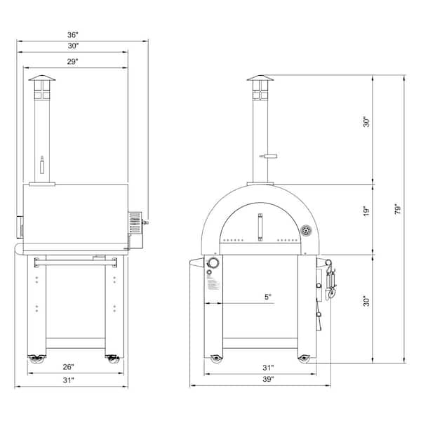 Empava Propane Tank Burning Outdoor Pizza Oven with Accessories in  Stainless Steel EMPV-PG03 - The Home Depot