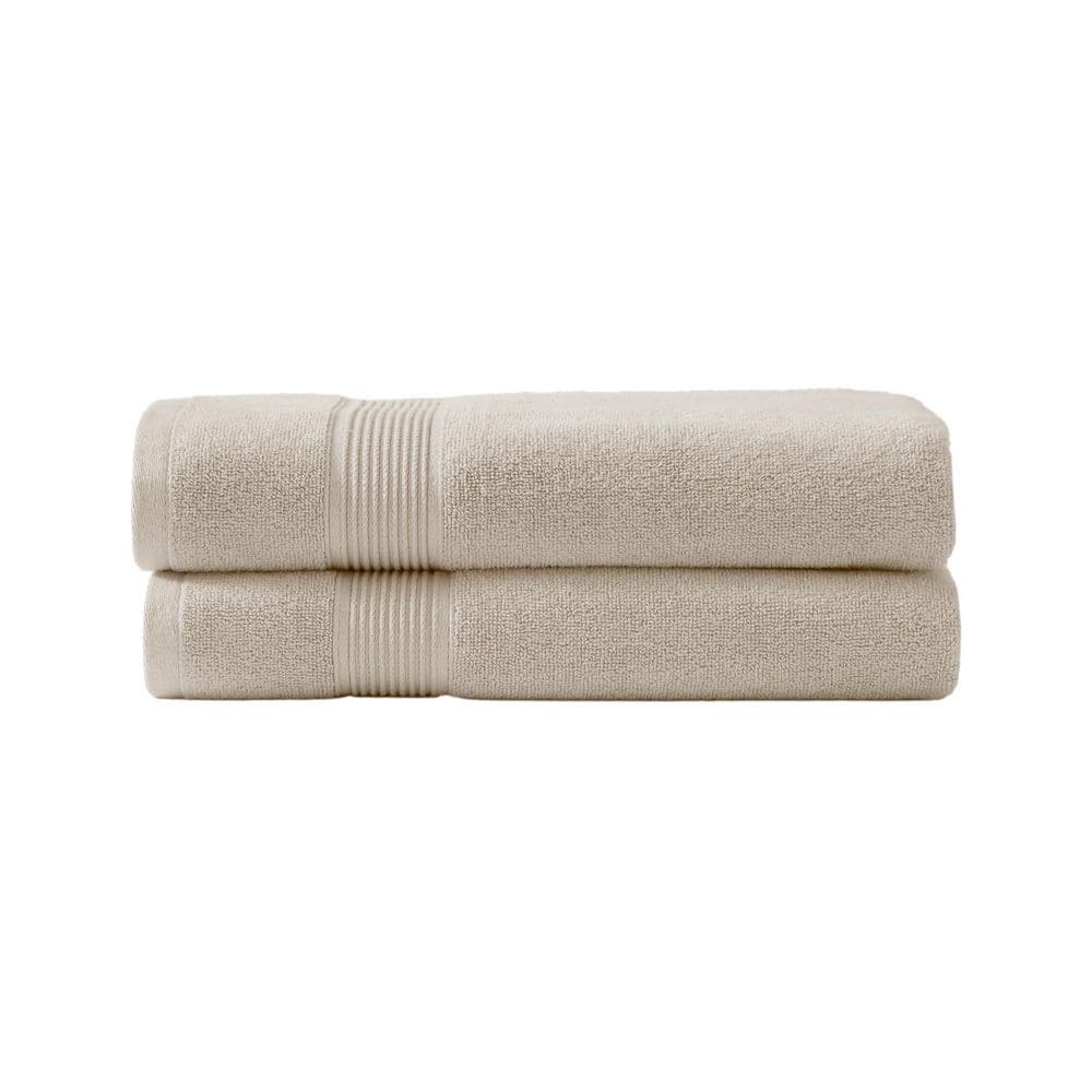 SÖMN Felicity 2-PC Cream Solid Color Striped Dobby Border Anti