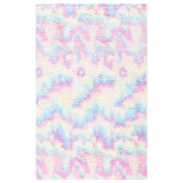 Rainbow Shag 5 ft. x 8 ft. Rainbow Abstract Solid Area Rug
