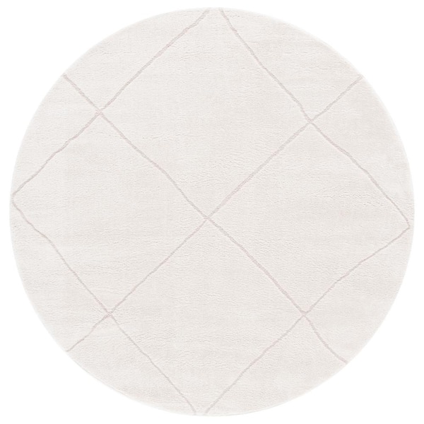 Melody 5 ft. x 5 ft. Ivory/Beige Oversized Diamond Round Area Rug