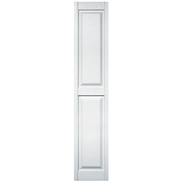 Builders Edge 14.75 in. x 75 in. Raised Panel Vinyl Exterior Shutters