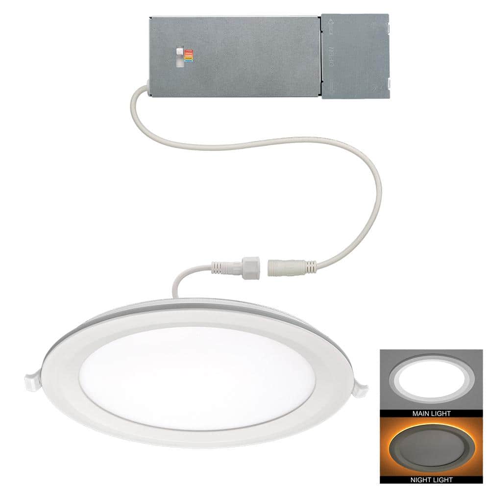 8 in. Canless Adjustable CCT Integrated LED Recessed Light Trim with Night 