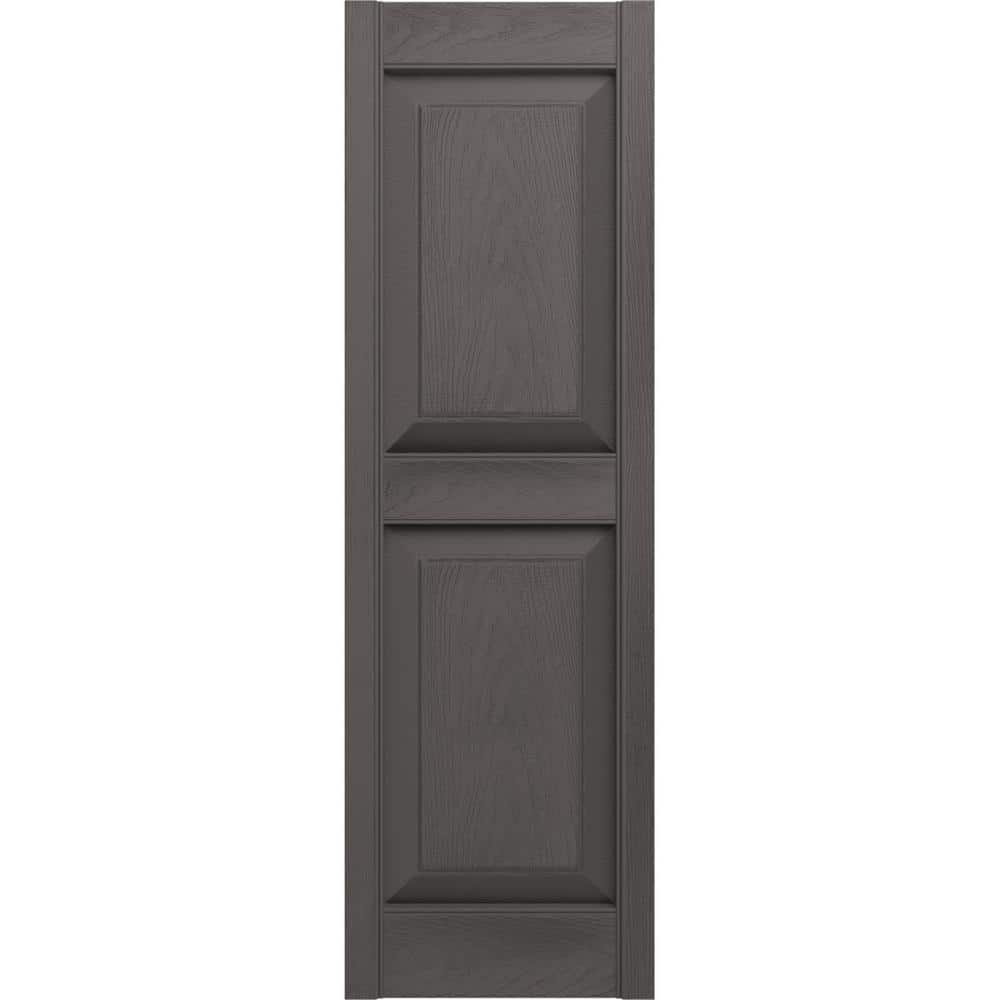 12 in. x 63 in. Raised Panel Vinyl Exterior Shutters Pair in Tuxedo Grey price history on PriceWatchPro