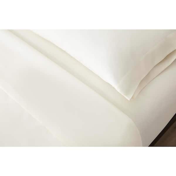 White Sheets Set 4-Piece Queen Size Brushed Breathable Microfiber 12 Deep Pocket Wrinkle and Fade Resistant COMFORTEX