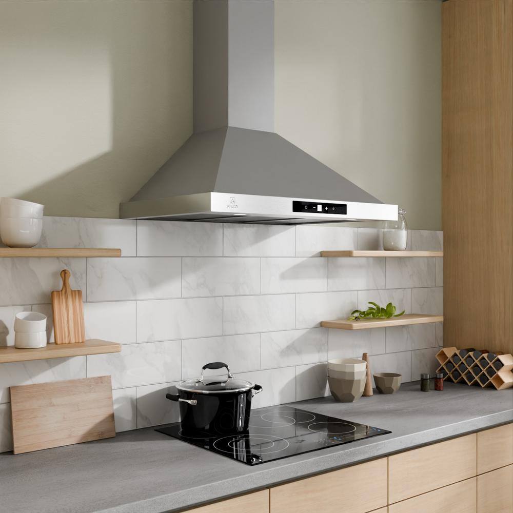 30" Stainless Steel Convertible Wall Mounted Range Hood with LED Lighting