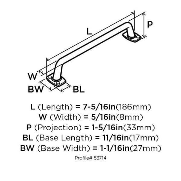 Satin Nickel 6-5/16 Inch Industrial Cabinet Pull