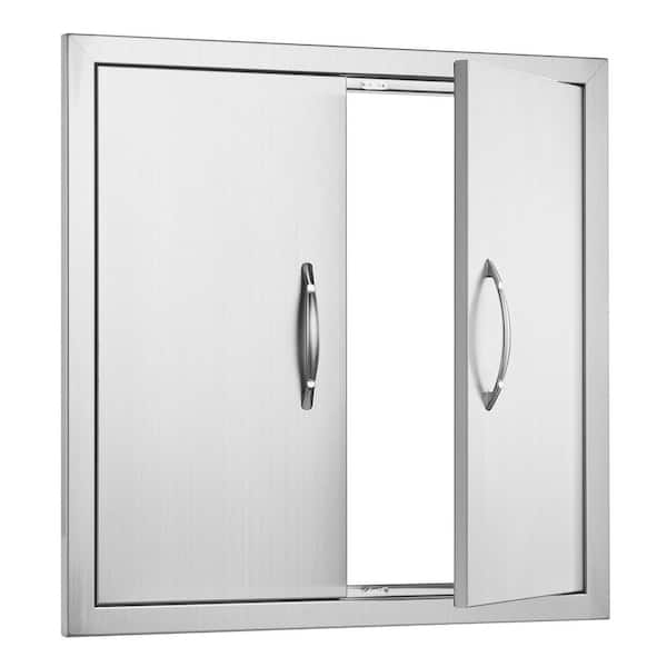 BBQ Access Door, 24 in. W x 24 in. H, Stainless Steel, Double Outdoor Kitchen Door, Flush Mount, Access Door Unit