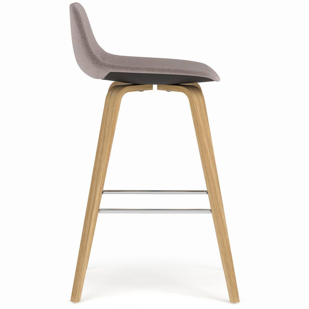 Randolph Mid-Century Modern Mocha Bentwood Counter Height Stools with Oak Legs