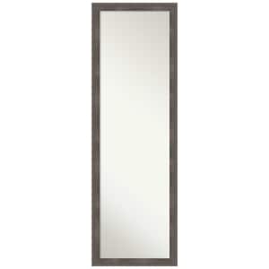 Pinstripe Lead Grey 16.50 in. x 50.50 in. Modern Rectangle Full Length Framed On the Door Mirror