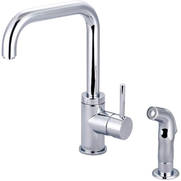Pioneer Motegi Single-Handle Standard Kitchen Faucet with Side Spray in Polished Chrome