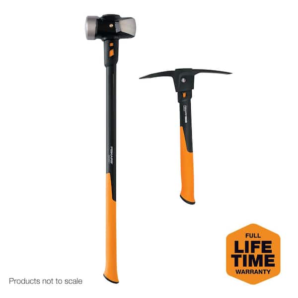 Fiskars 10 Ibs. Sledge Hammer and 1.5 lbs. Pick Axe with 14 in. Handle (2-Piece)