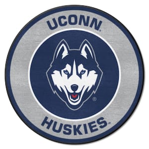 UConn Huskies Gray 2 ft. Round Accent Rug