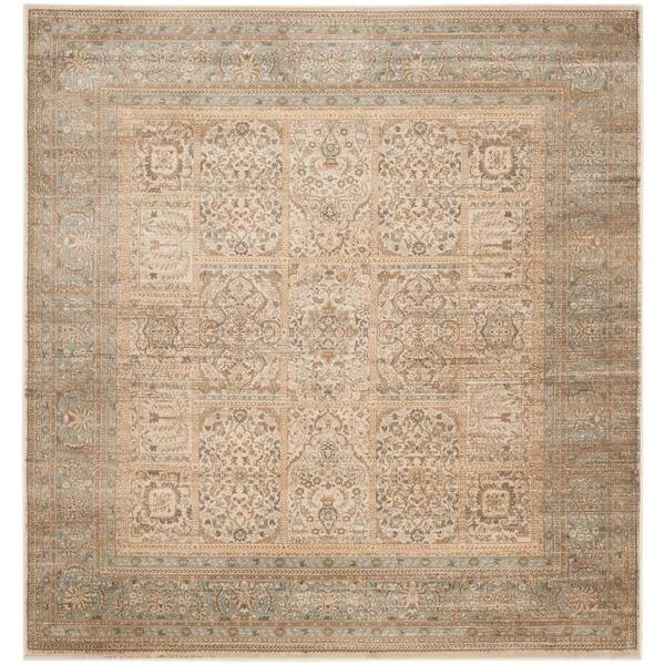 SAFAVIEH Vintage Ivory/Light Blue 7 Ft. X 7 Ft. Square Distressed ...