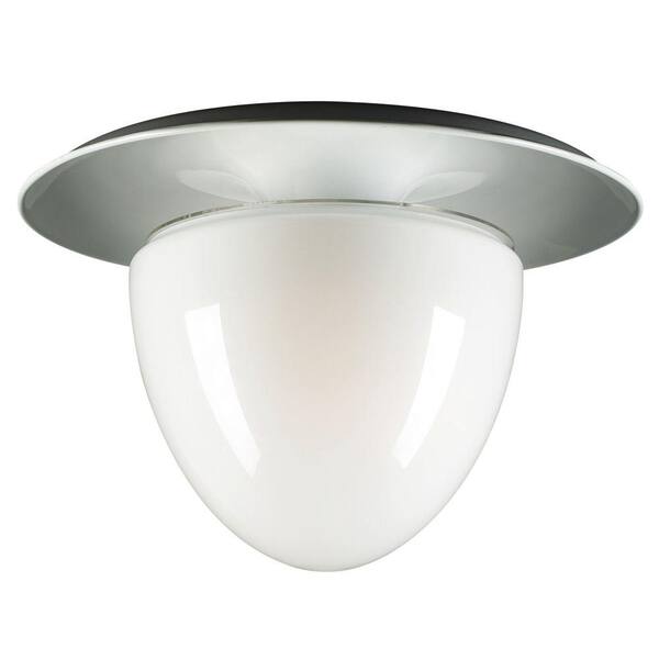 PLC Lighting 3 Light Flush Mount Ceiling Light White Finish Opal Glass