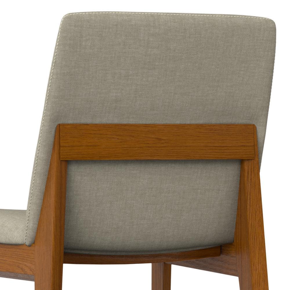 Natural Linen Upholstered Wood Dining Chair Set