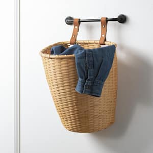 12.5" and 9" Brown Woven Fabric Wall Storage Basket (Set of 2)